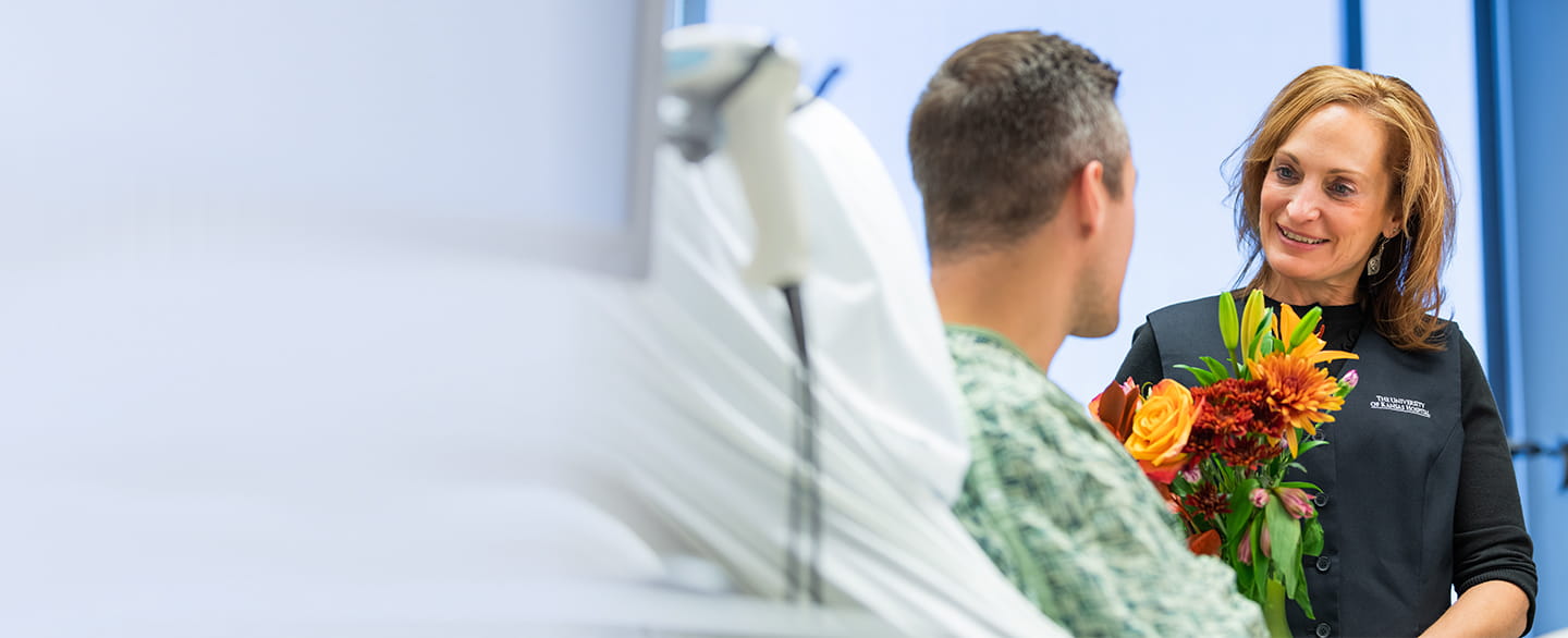 Volunteer visiting patient